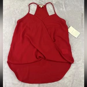 Lily White womens red sleeveless spaghetti strap blouse size small